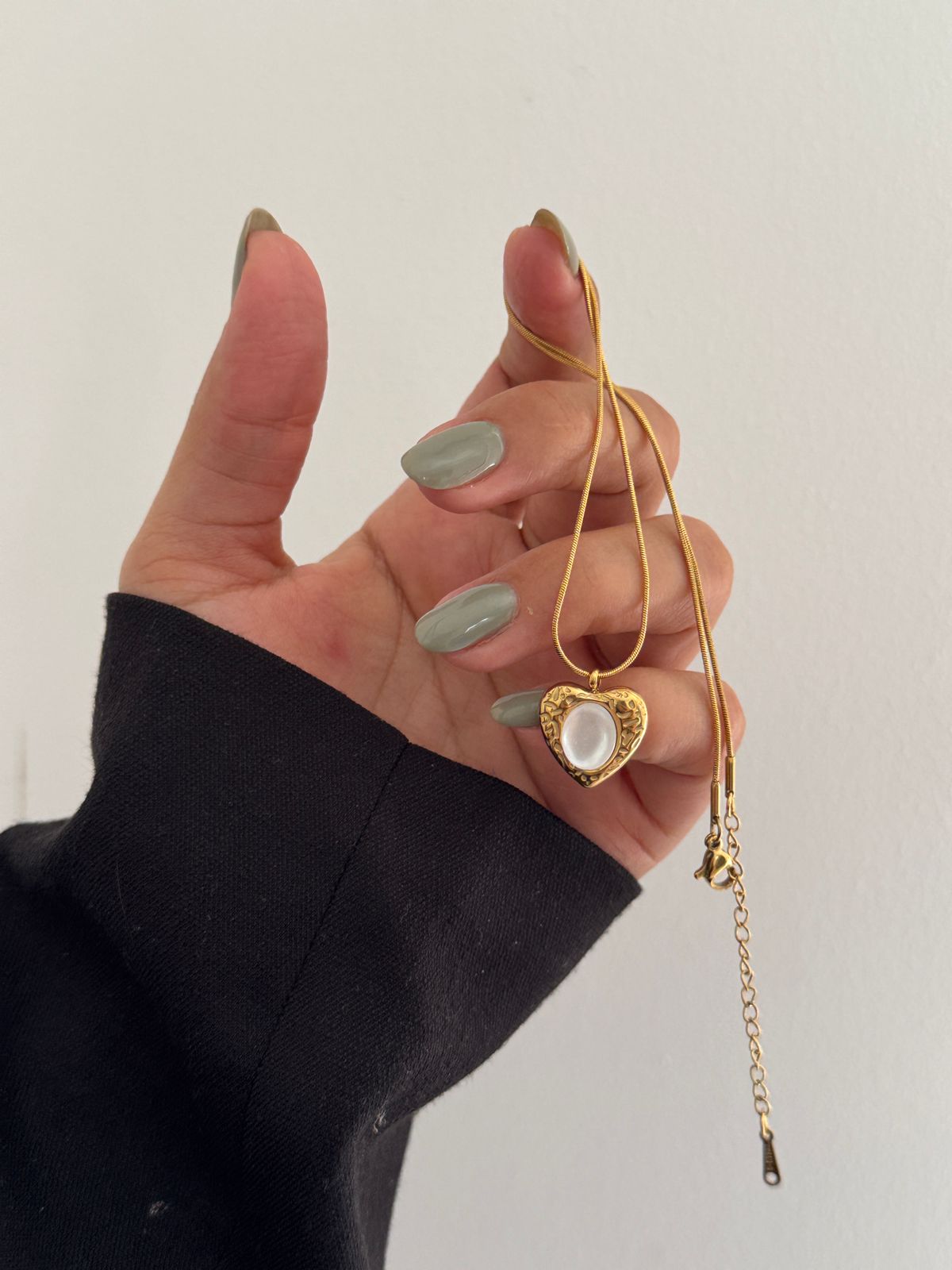 collar de corazon dorado