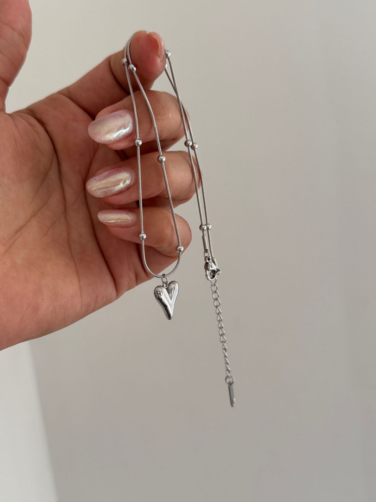 Collar de Corazon Plateado