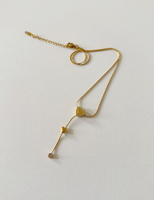 Collar de 3 dijes dorado