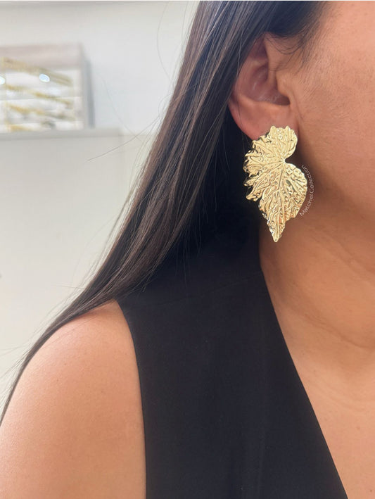 Aros dorados de hoja