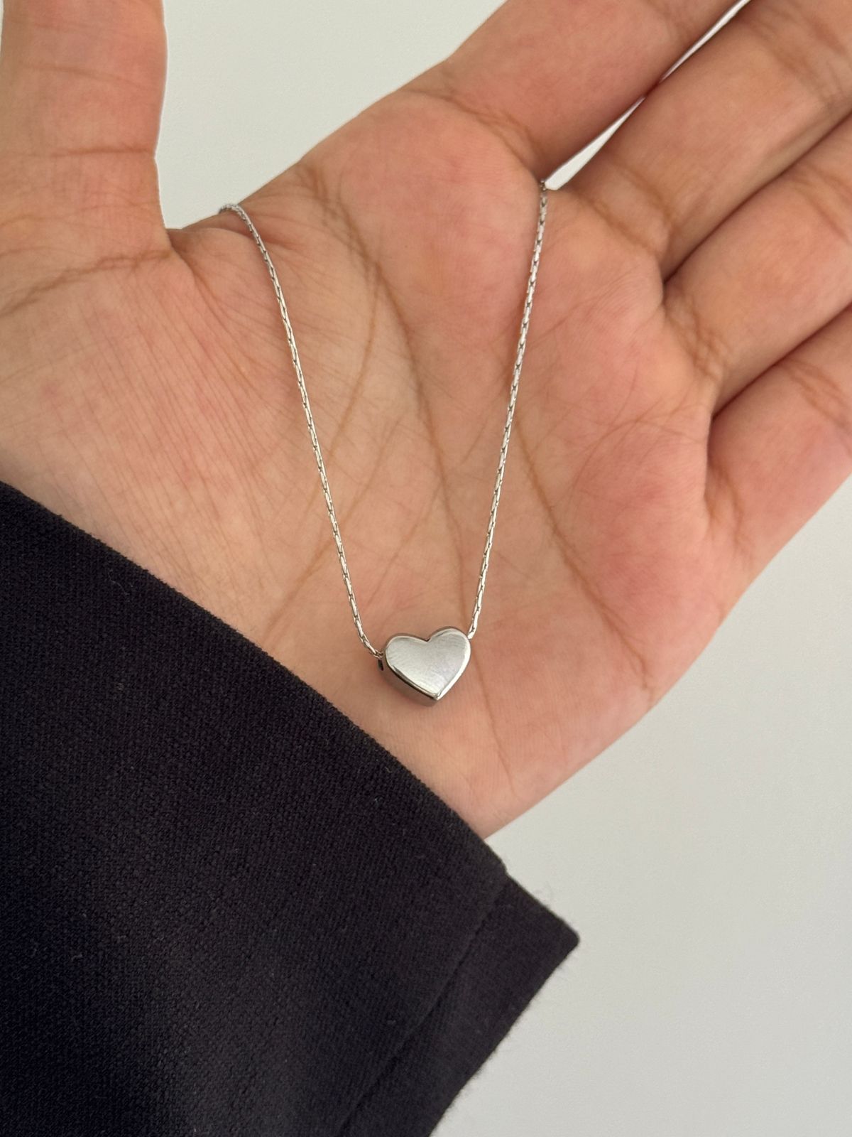 Collar de corazon plateado